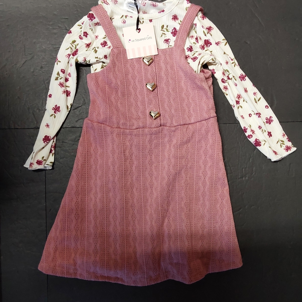 Love Squared Pink Dress with Floral Top